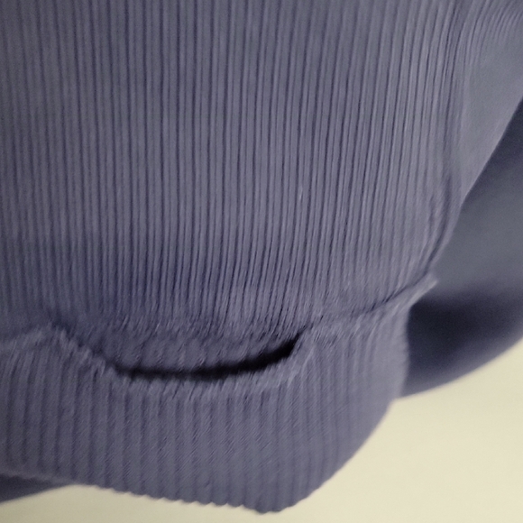 Aerie Blue Ribbed Sports Bra with Scoop Neckline - Picture 5 of 8